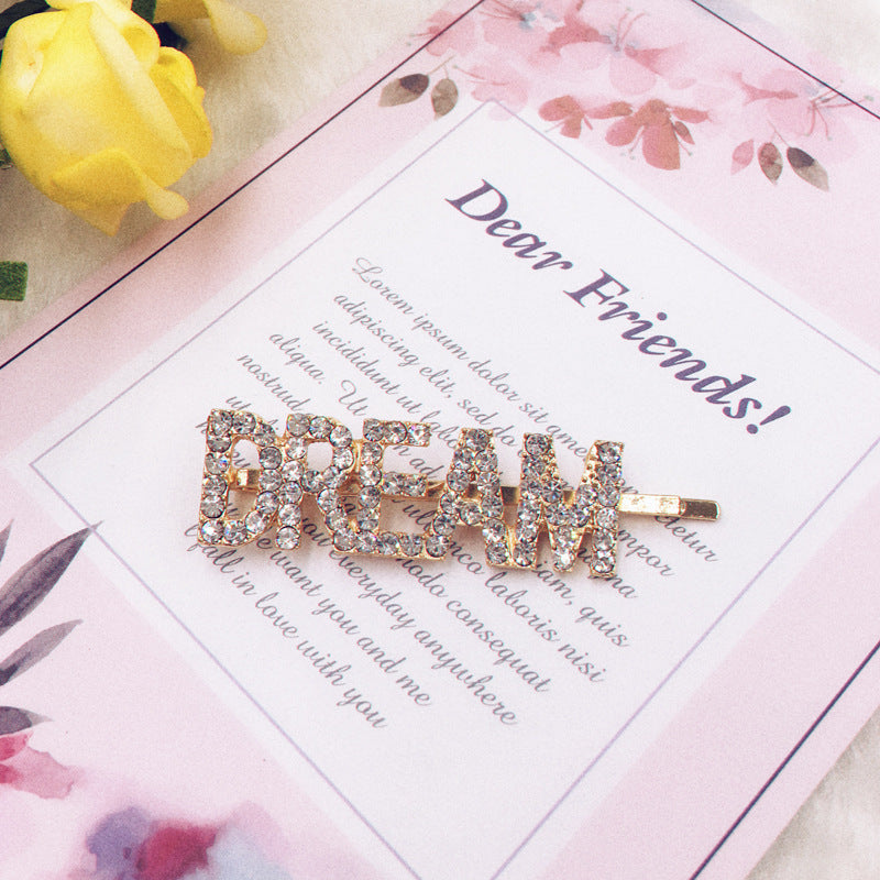 Wholesale Letter Diamond Alloy Hair Clips