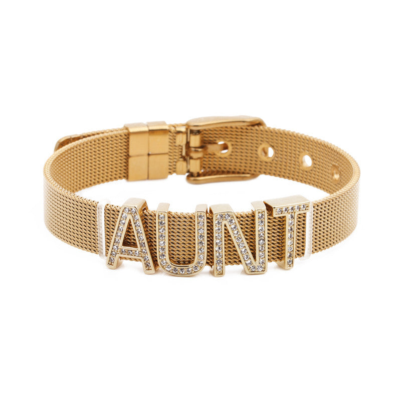 Wholesale Zircon DIY 10mm Stainless Steel Bracelet