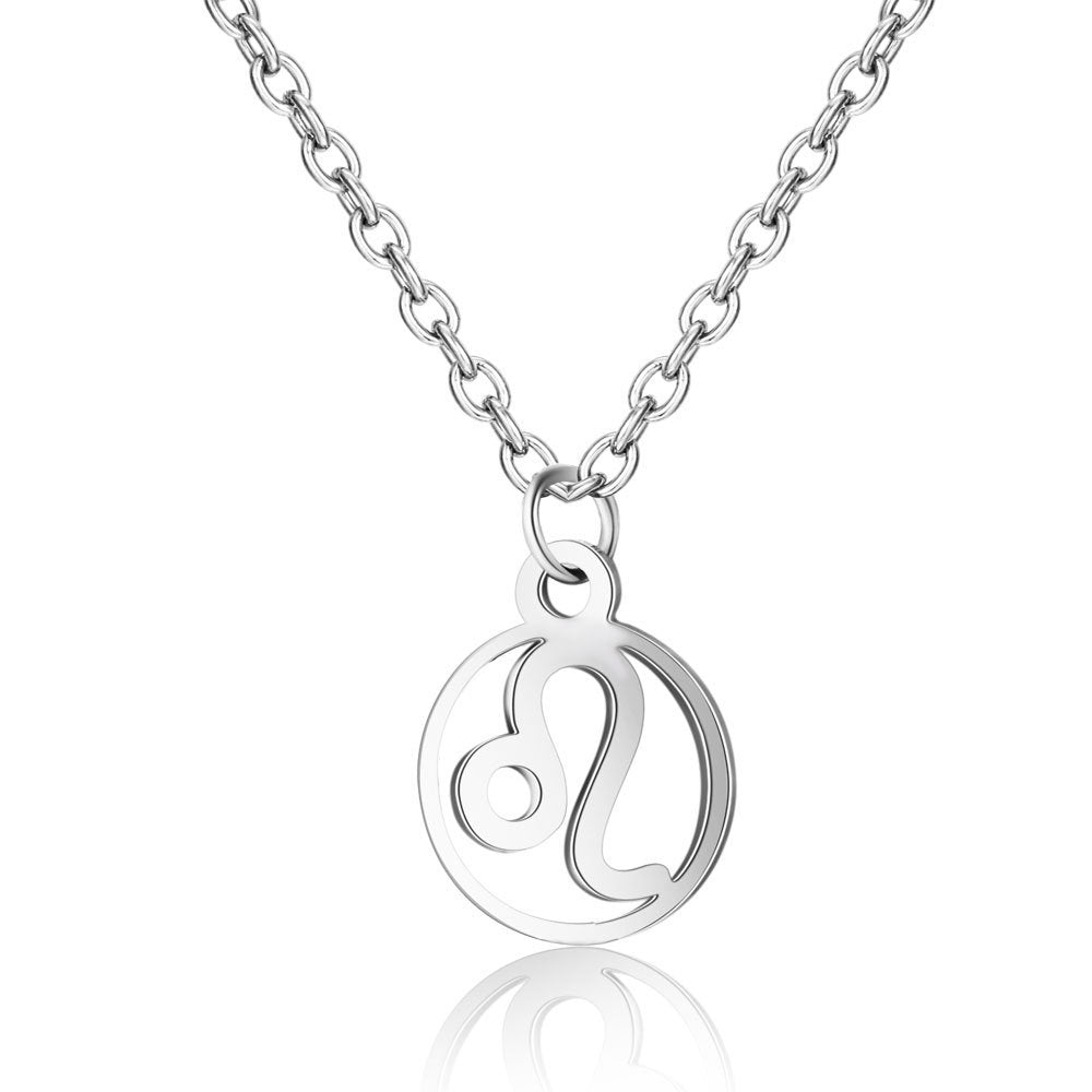 Venta al por mayor Collar De Acero De Titanio Colgante Del Zodiaco