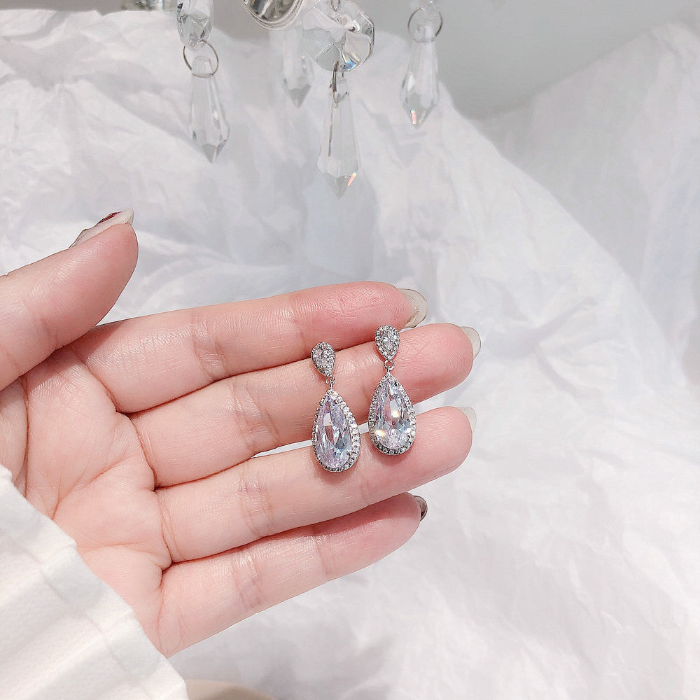 Wholesale Plated 18K Pearl Tassel Earrings Zircon