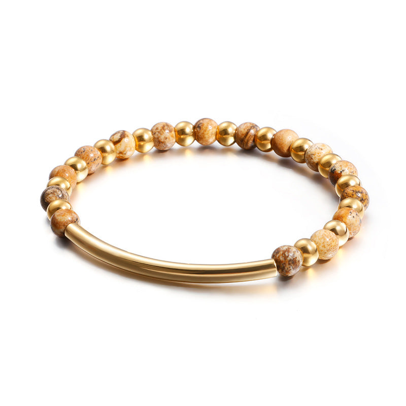 Wholesale Multicolor Turquoise Beads Stainless Steel Bracelet