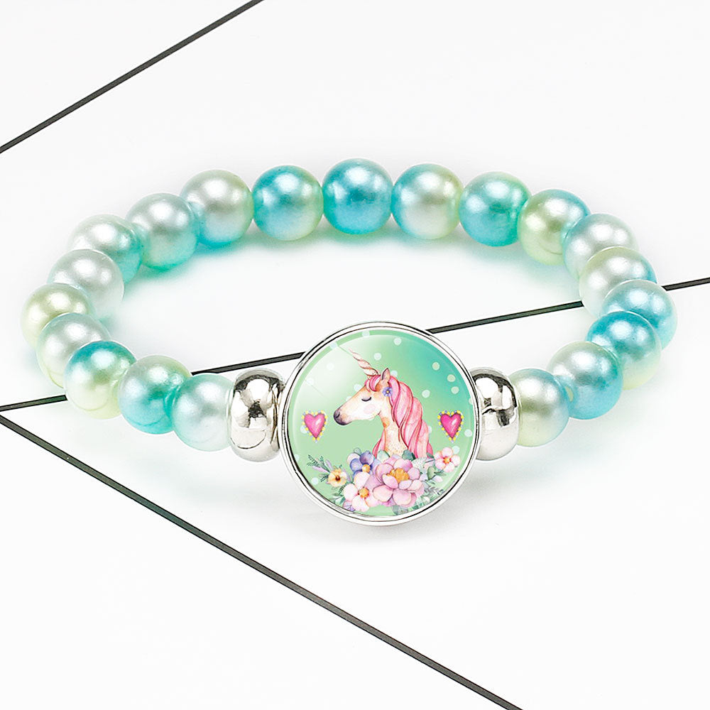 Wholesale Unicorn Acrylic Beads Bracelet