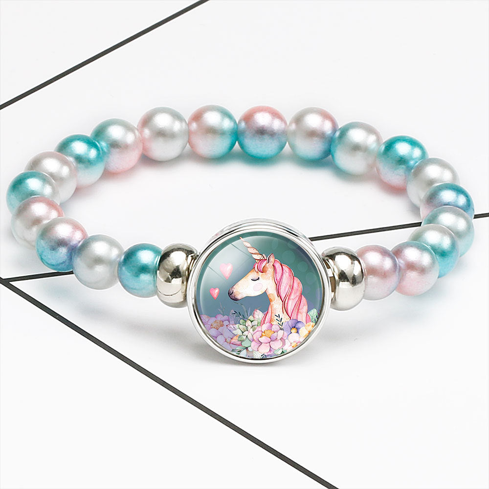 Wholesale Unicorn Acrylic Beads Bracelet