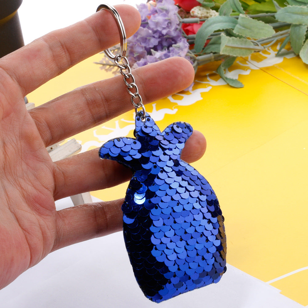 Wholesale Sequined Pineapple Metal Keychains