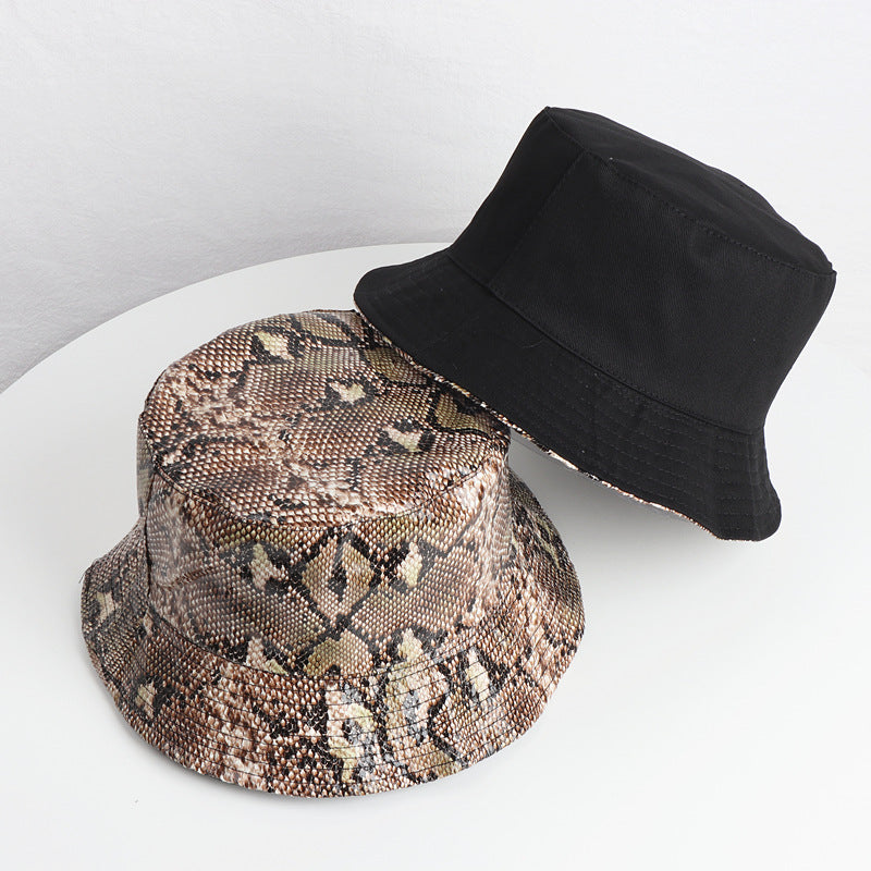 Venta al por mayor PU Serpiente Patrón Cubo Sombrero