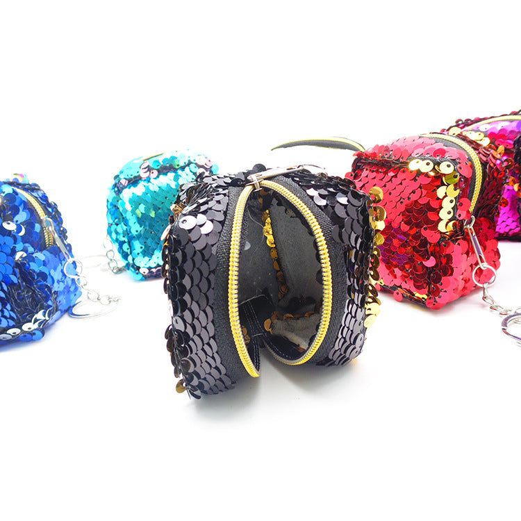 Wholesale Square Sequin Coin Purse Keychain
