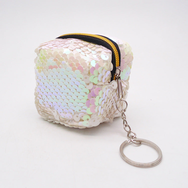 Wholesale Square Sequin Coin Purse Keychain