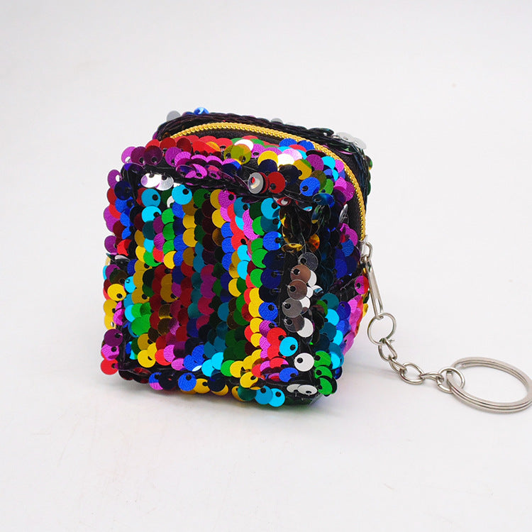Wholesale Square Sequin Coin Purse Keychain