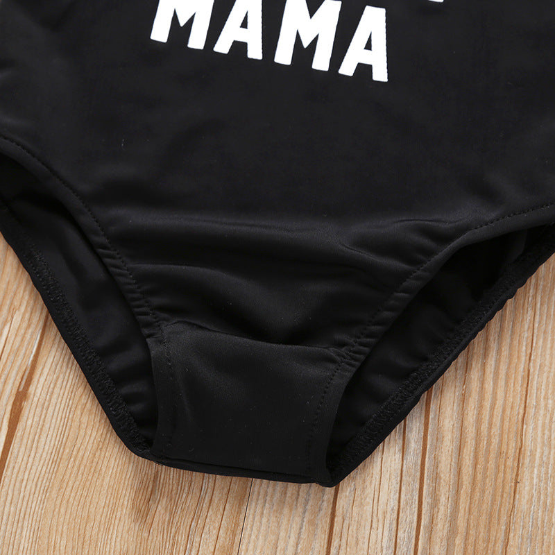 Traje de baño de poliéster dividido entre padres e hijos del alfabeto al por mayor