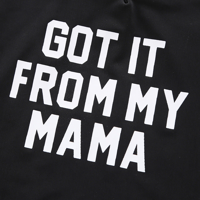 Traje de baño de poliéster dividido entre padres e hijos del alfabeto al por mayor