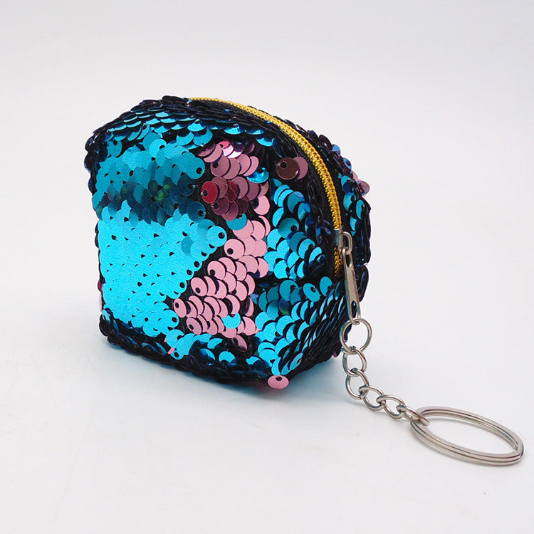 Wholesale Square Sequin Coin Purse Keychain