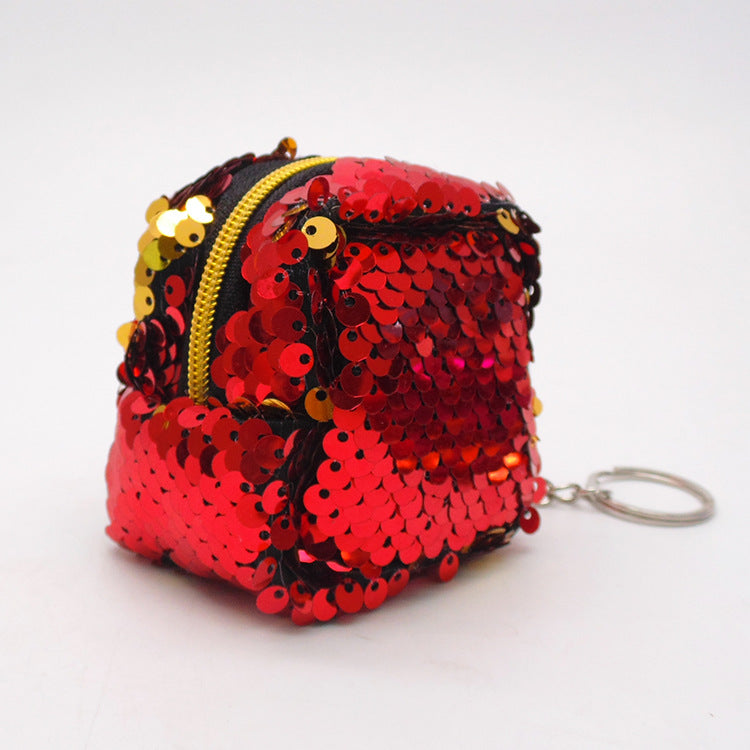 Wholesale Square Sequin Coin Purse Keychain