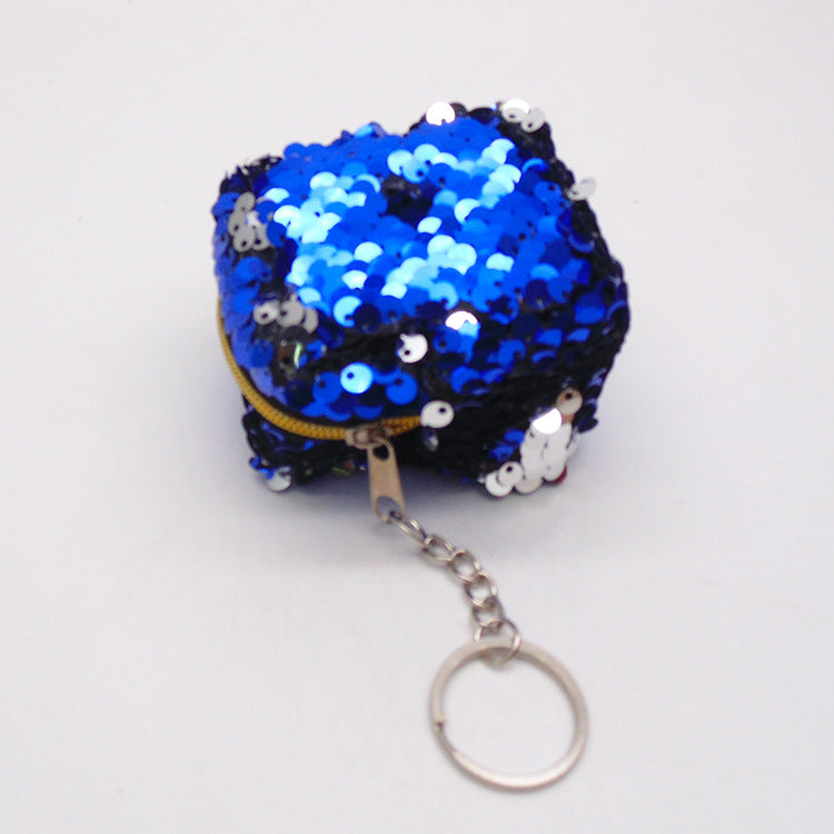 Wholesale Square Sequin Coin Purse Keychain