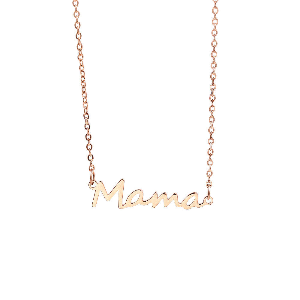 Wholesale Mama Mother's Day Titanium Steel Necklace Set