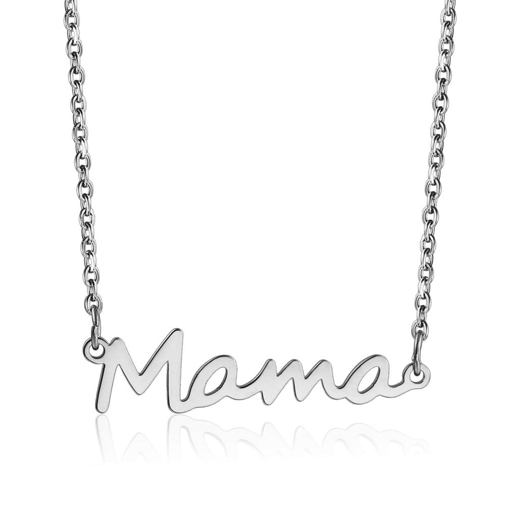 Wholesale Mama Mother's Day Titanium Steel Necklace Set