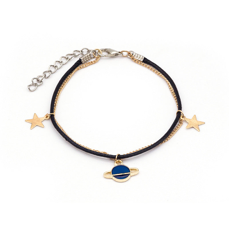 Wholesale Double Braided Chain Star Moon Metal Bracelet