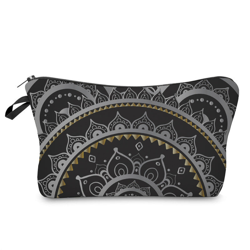 Wholesale Dacron Datura Printed Pattern Cosmetic Storage Bag