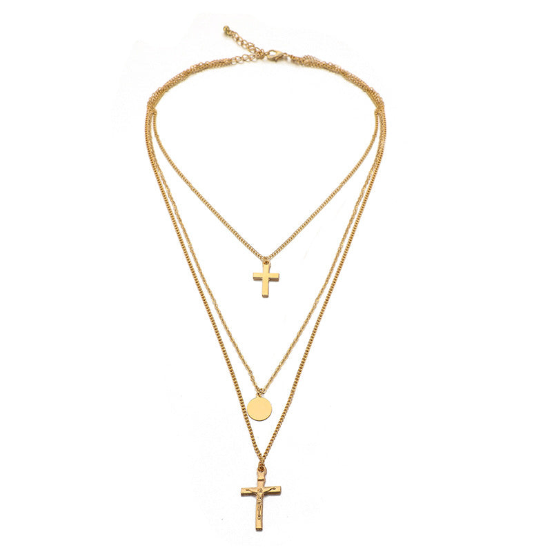 Wholesale Alloy Cross Clavicle Chain