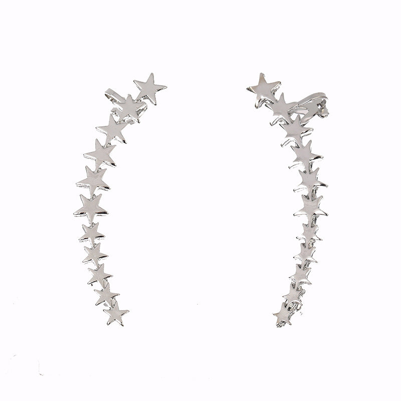 Wholesale Star Alloy Clip Earrings