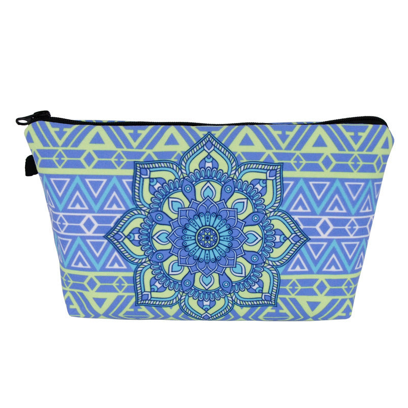 Wholesale Dacron Datura Printed Pattern Cosmetic Storage Bag