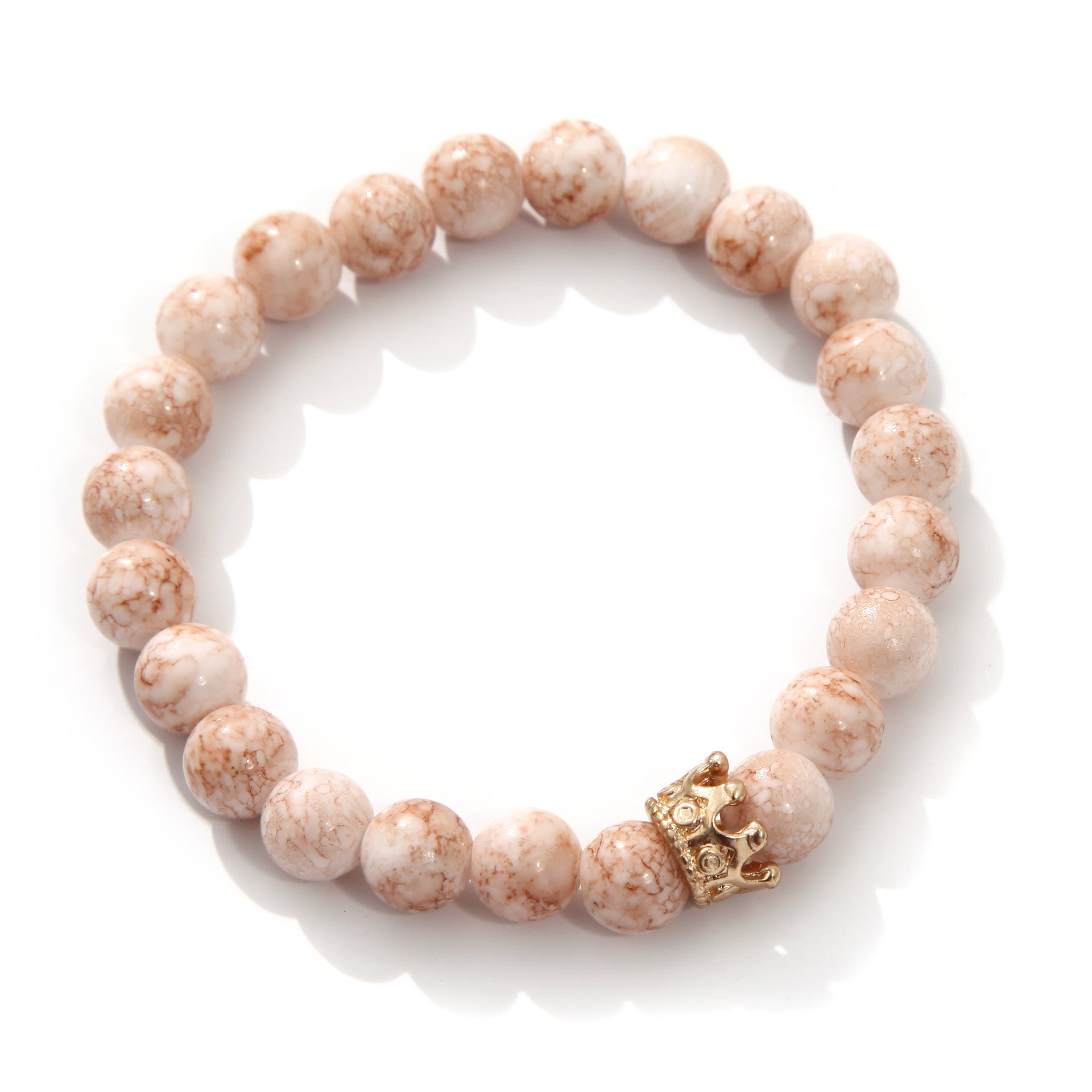 Pulsera De Cuentas De Piedra De Lava De Corona De Circón Al Por Mayor