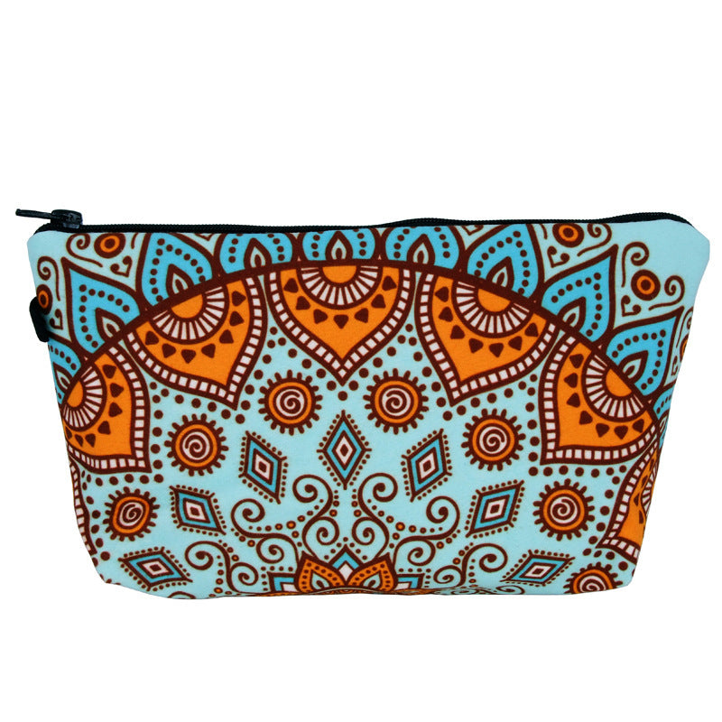 Wholesale Dacron Datura Printed Pattern Cosmetic Storage Bag