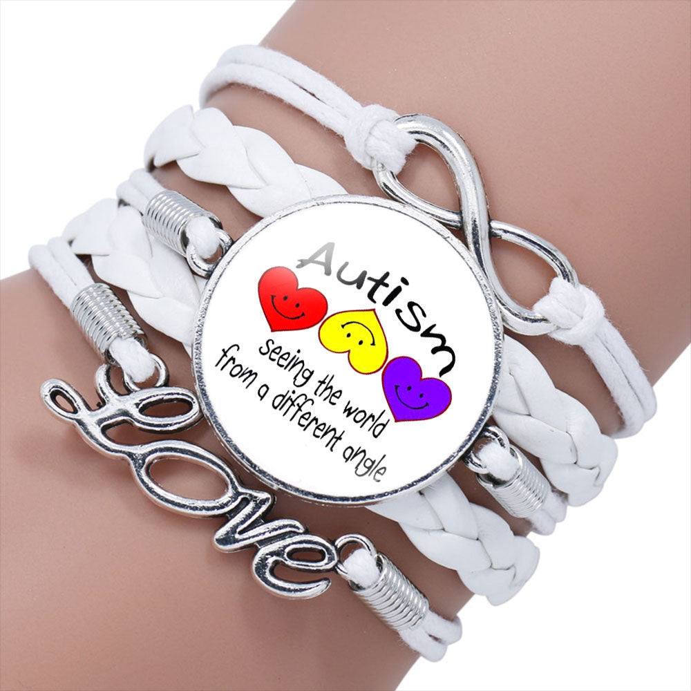 Wholesale AUTISM MOM Puzzle Alloy Bracelet