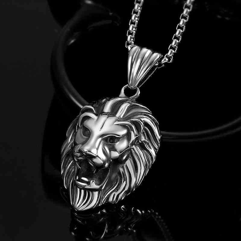 Wholesale Stainless Steel Lion Head Pendant Necklace