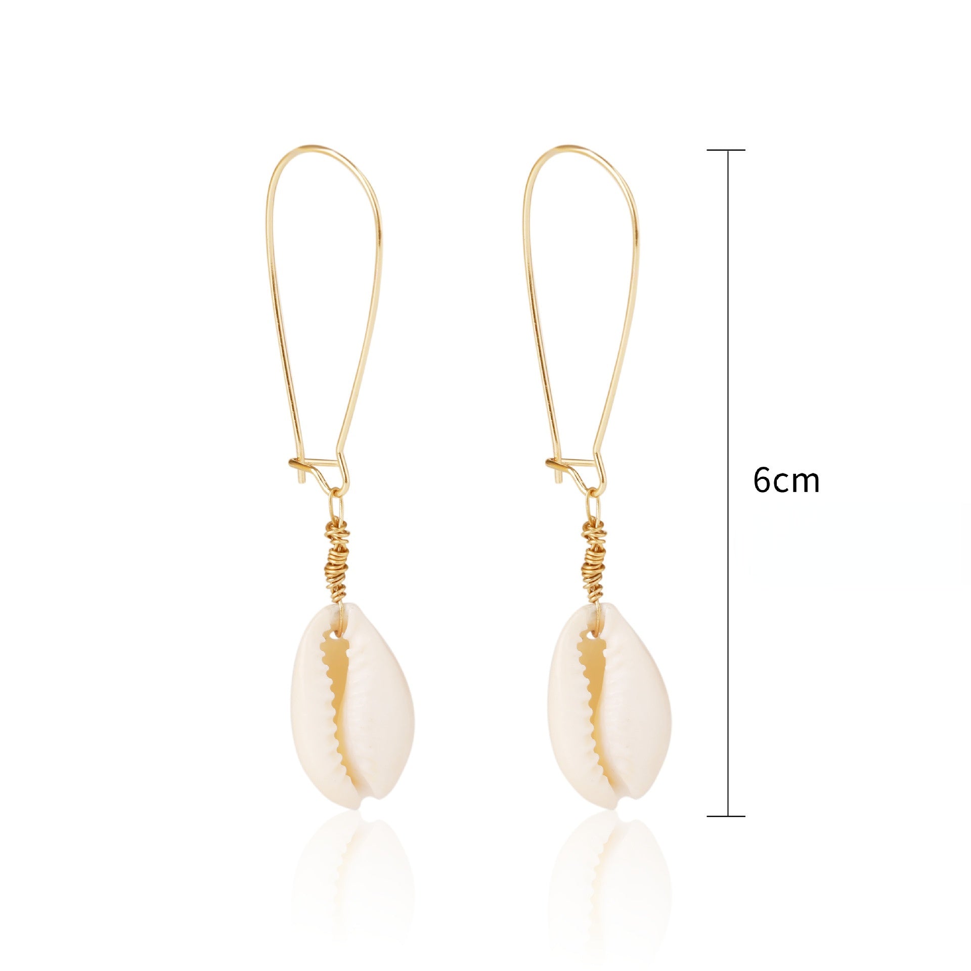 Wholesale Bohemian White Shell Alloy Earrings