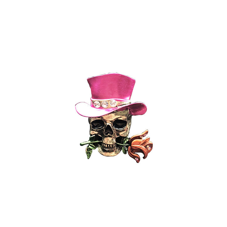 Wholesale Alloy Retro Rose Skull Car Fragrance Decoration Clip