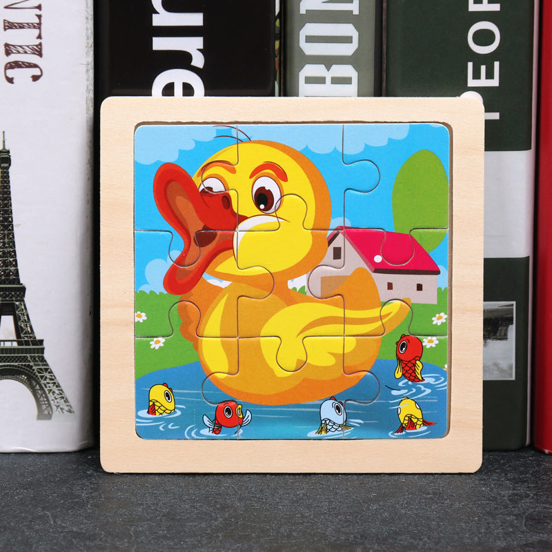 Wholesale Cartoon Animal Jigsaw Puzzle Wooden TOY