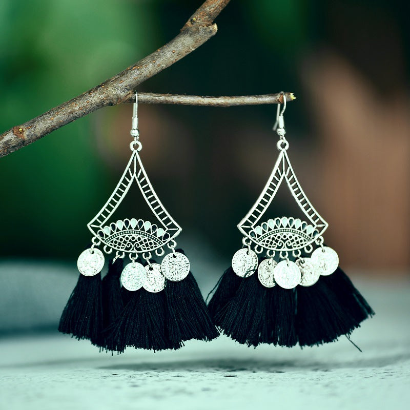 Wholesale Compass Oil Dropping Alloy Earrings