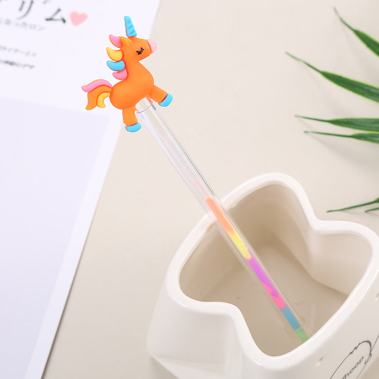 Resaltador de plástico de 6 colores de pony cisne de dibujos animados al por mayor