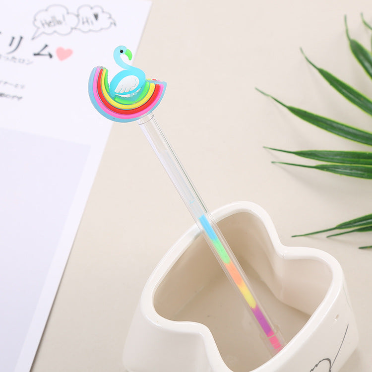 Resaltador de plástico de 6 colores de pony cisne de dibujos animados al por mayor