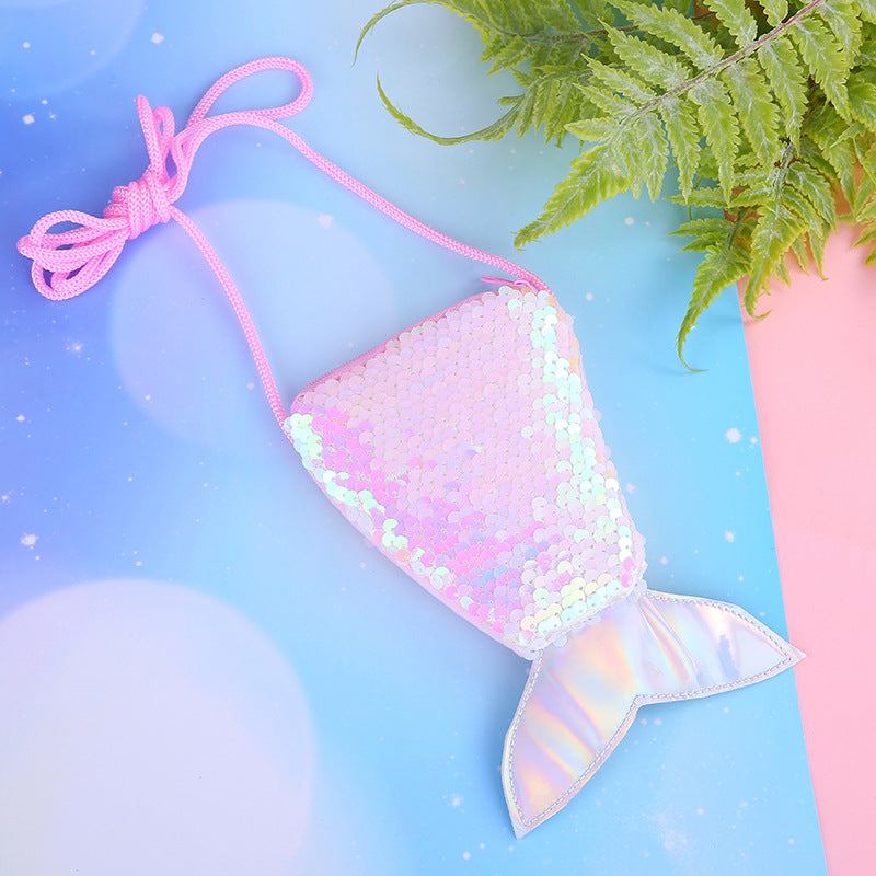 Wholesale Mermaid Tail Sequins Kids Shoulder Bag