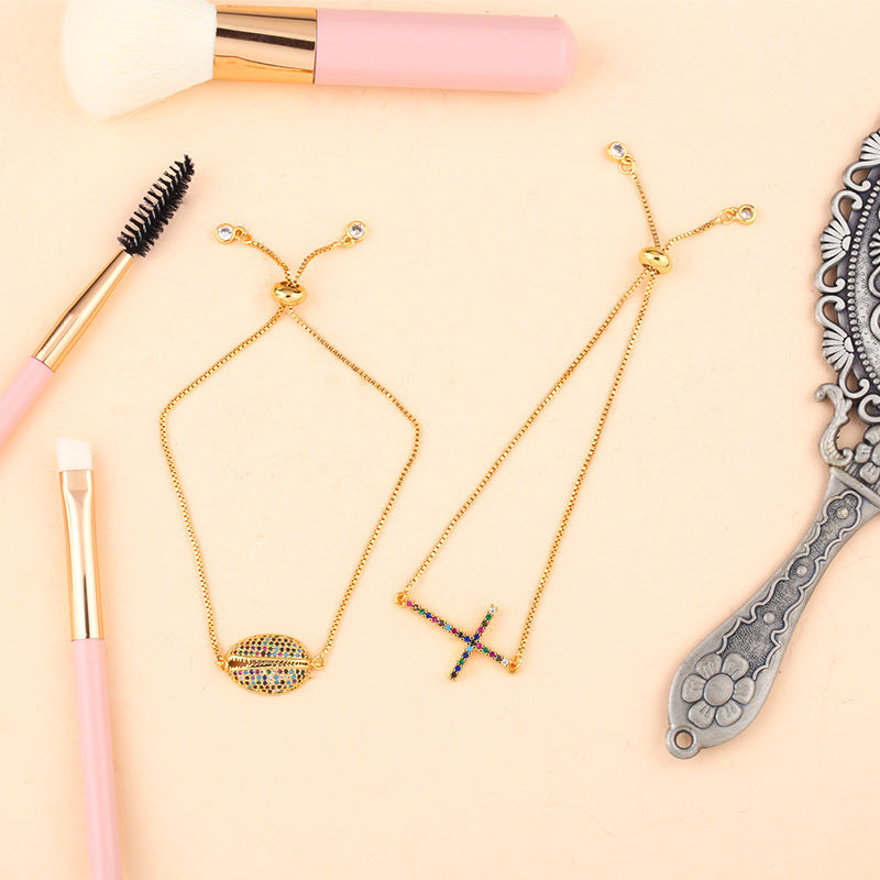 Wholesale Shell Zircon Copper Bracelets