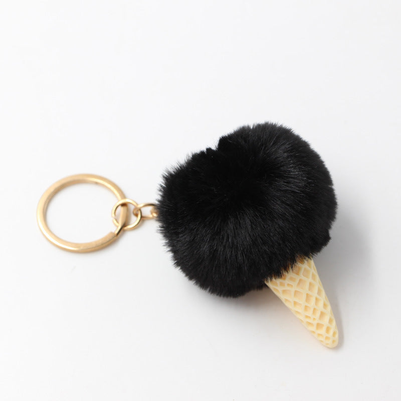 Wholesale Resin Ice Cream Fur Ball Keychain