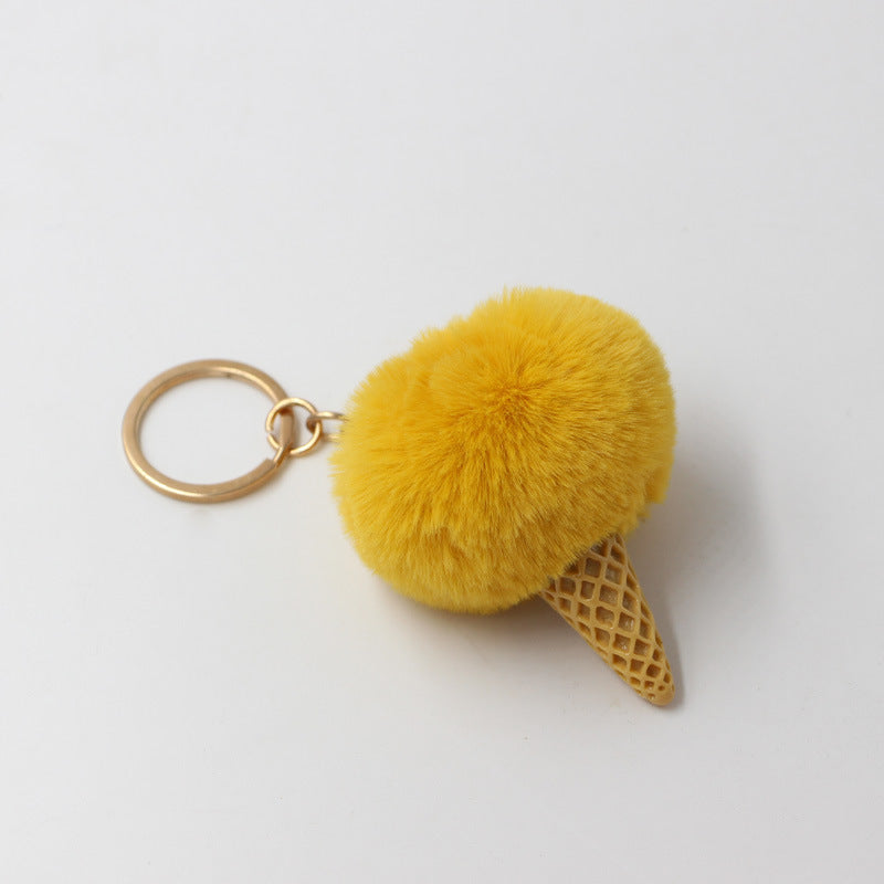 Wholesale Resin Ice Cream Fur Ball Keychain
