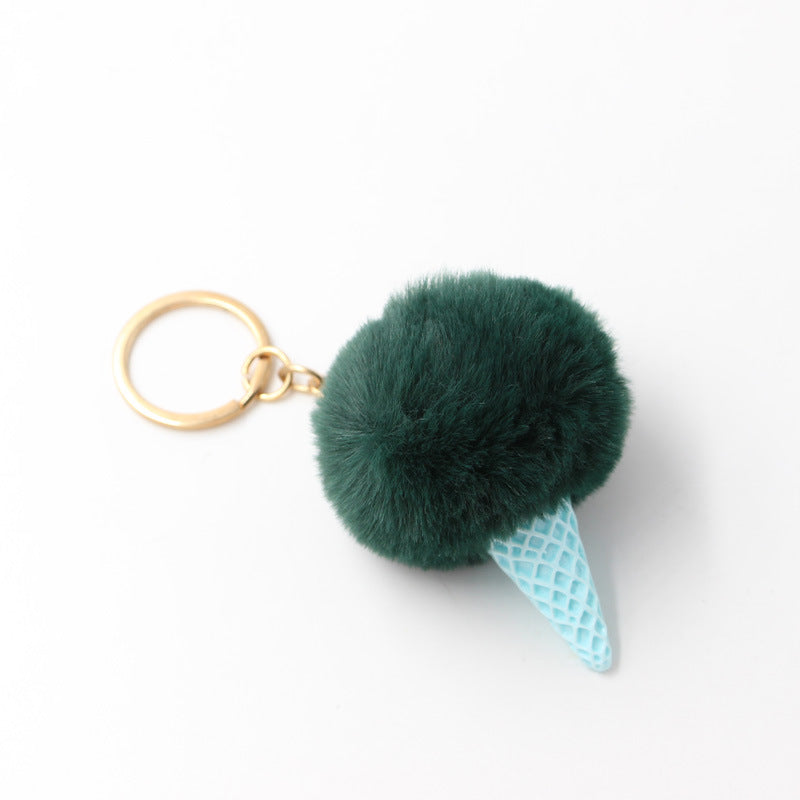 Wholesale Resin Ice Cream Fur Ball Keychain