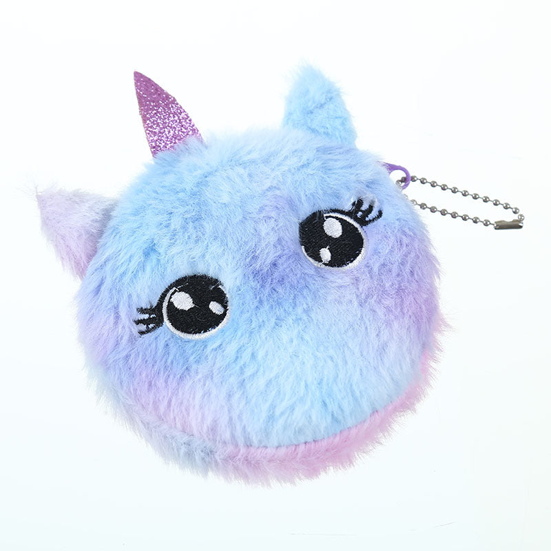 Wholesale Plush Unicorn Plush Zero Wallet Keychain