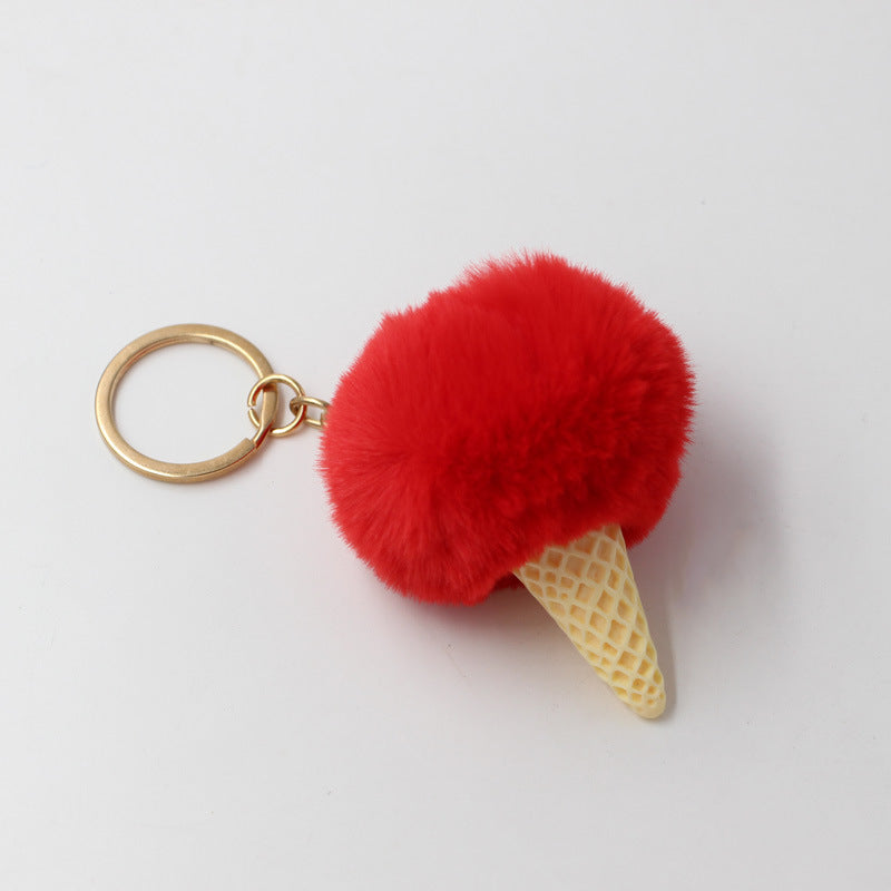 Wholesale Resin Ice Cream Fur Ball Keychain