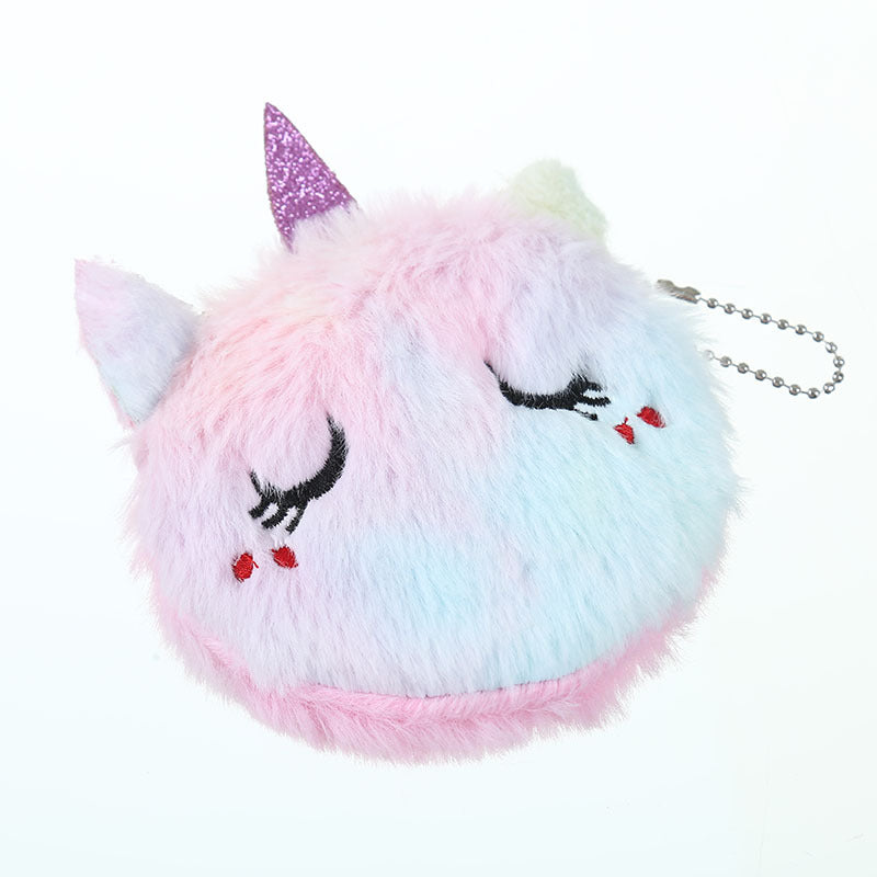 Wholesale Plush Unicorn Plush Zero Wallet Keychain