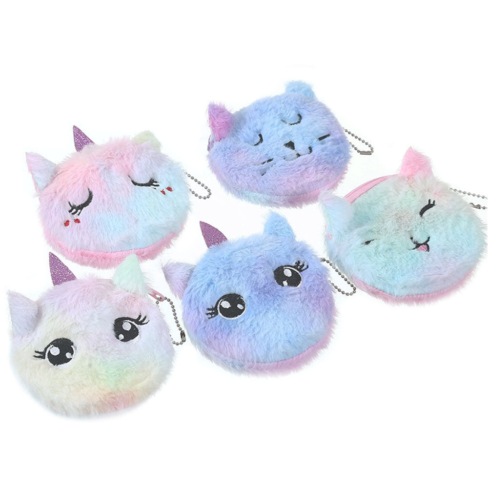 Wholesale Plush Unicorn Plush Zero Wallet Keychain