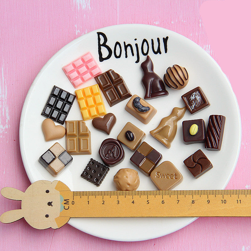 Wholesale 20PCS 10-20MM Imitation Chocolate Resin Flatback