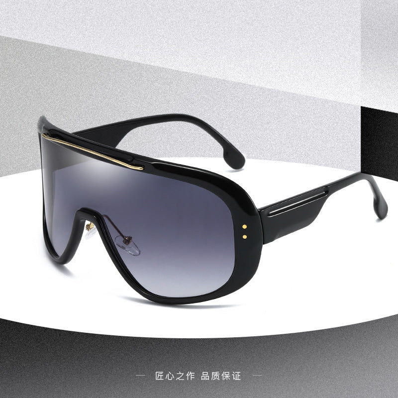 Wholesale Large Frame Integrated Lens PC Sunglasses