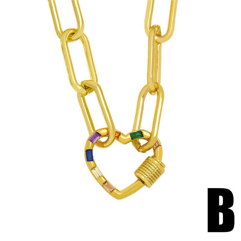 Wholesale Necklace Copper Plated 18K Gold Heart Shape OLY-NE-AS002