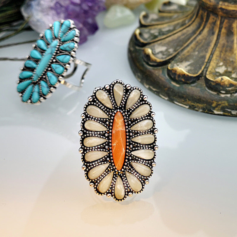 Wholesale 925 Silver Plated Turquoise Ring