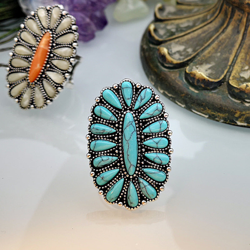 Wholesale 925 Silver Plated Turquoise Ring