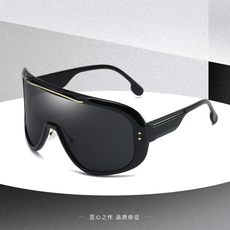 Wholesale Large Frame Integrated Lens PC Sunglasses