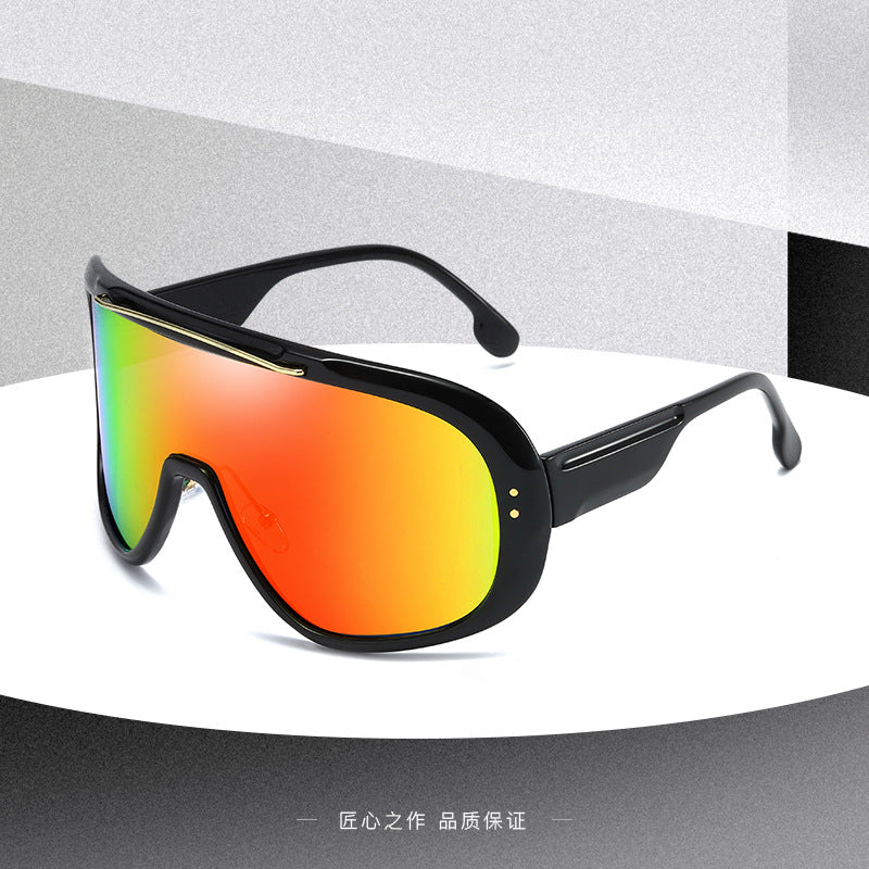 Wholesale Large Frame Integrated Lens PC Sunglasses
